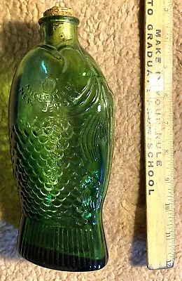 Vintage Green Glass Dr. Fisher's Bitters Fish Bottle (JA74) • $2.99