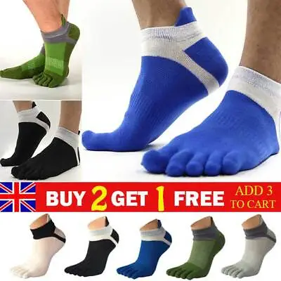 £4.99 • Buy 1 Pair Men Five Toe Finger Sports Cotton Breathable Socks Pure Trainer Running
