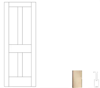 Clear Pine 4 Panel Flat Mission/Shaker StainGrade Solid Core Interior Wood Doors • $318