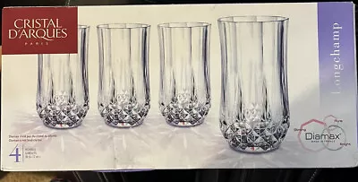 Cristal  D' Arques Longchamp Lead Crystal High Ball Goblets/Tumblers 12oz (4pcs) • $34.99