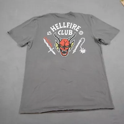 Stranger Things Shirt Mens Medium Gray Hellfire Club Tee Netflix • $10.50