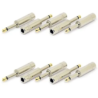 10x Heavy Duty Jack Plug Mono 1/4 Inch Gold Plated Tip For Guitar Mic Or Speaker • £9.75