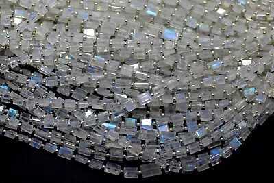 Rainbow Moonstone Faceted Baguette Beads Natural Gemstone Beads 6X4MM To 9X7MM • $15