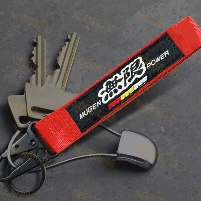 For MUGEN RED Racing Keychain Metal Backpack Key Ring Hook Strap Lanyard Nylon • $6.38