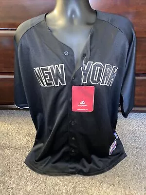 NWT New York Yankees Blackout Jersey CoolBase Majestic Authentic Collection Rare • $128.56