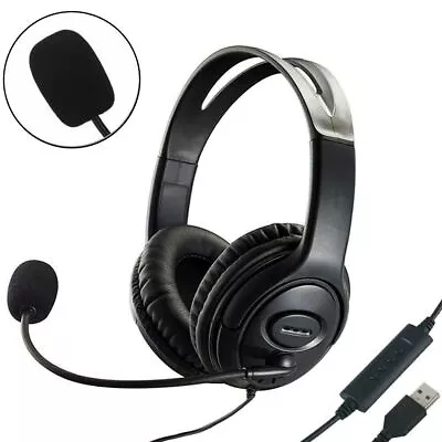 £11.79 • Buy USB Headset Headphones With Microphone Noise Cancelling For Skype Laptop PC Call