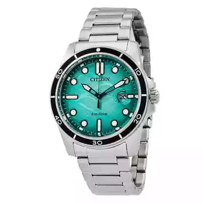 Citizen Marine 1810 Eco-Drive Turquoise Dial Men's Watch AW1816-89L • $152.90