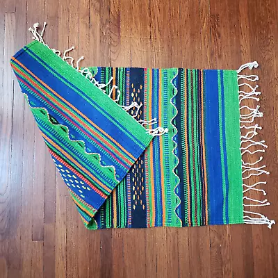 $75 • Buy New Handmade Zapotec Oaxacan Hand Woven Floor Mat Rug Reversible Mexico
