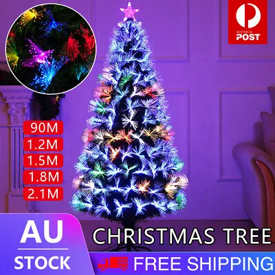 4/5/6/7FT Jingle Jollys LED Christmas Tree Xmas Fibre Optic Fiber Multi Lights • $75.69