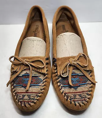 Minnetonka Womens El Paso II Suede Moc 471K Aztec Size 10 • $28