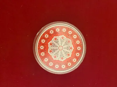 Vintage Round Deck Playing Cards Red Flower Design With Case • $8.75