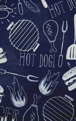 52x52'' Square Vinyl Tablecloth Flannel Backing Grilling Summer Fun Navy BBQ NEW • $12.85