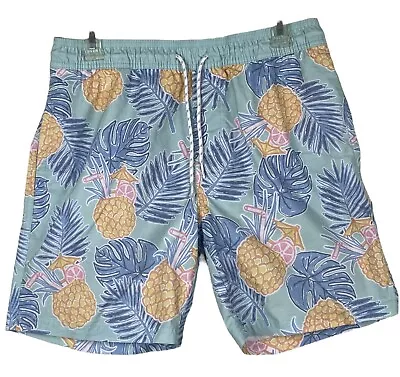 Goodfellow Mens Lined Board Shorts Swim Suit Trunks Size M Green Tropical • $10