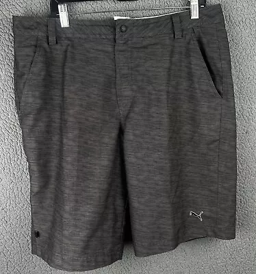 Puma Monolite Shorts Mens 36 Gray Zipper Side Pocket Golf Heathered Athletic • $19.97