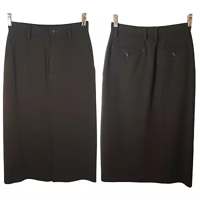 ISSEY MIYAKE  S-US M-JP Slit-Front Straight Wool Made In Japan Midi Skirt • $161.10