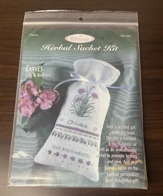 The Victoria Sampler Cross Stitch Kit Herbal Sachet Chives 2002 New Old Stock • $19.88