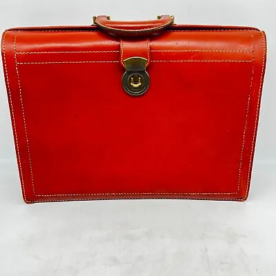Vintage HD Leather Legal Briefcase Laptop I Pad Bag British Tan L Large 18X13X6 • $99.95