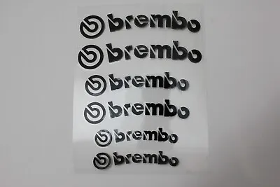6 X Brembo Curved Pot High Temperature Brake Caliper Decals Stickers Vinyl Black • $10
