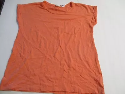 Womens Sigrid Olsen Orange Short Sleeve Shirt Sz S • $13.98