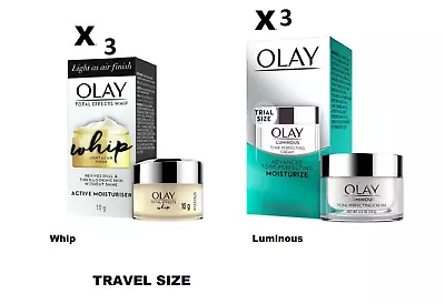 3X Olay Luminous Tone Perfecting Cream & Total Effects Whip Active Moisturizer • $13.50