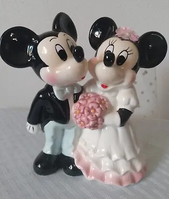 DISNEY Mickey & Minnie Mouse-Wedding Bride And Groom Porcelain Figurine/Topper • $16.99