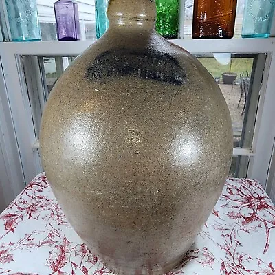 Antique Salt Glazed Stoneware  GOODWIN & WEBSTER * HARTFORD CT.  OVOID Jug • $169