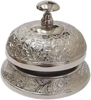 Table Desk Bell Antique Vintage Brass Hotel Service Ornate Reception Counter • $34.70