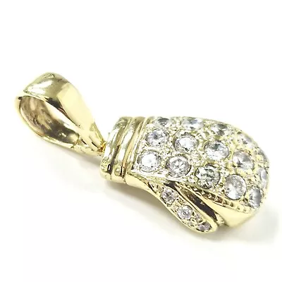 9ct Gold Boxing Glove Pendant Solid Cubic Zirconia UK Hallmarked Yellow 23.7g • £895