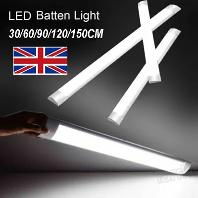 2ft/3ft/4ft/5ft LED Strip Lights Batten Tube Light Garage Workshop Office Lamps • £9.99