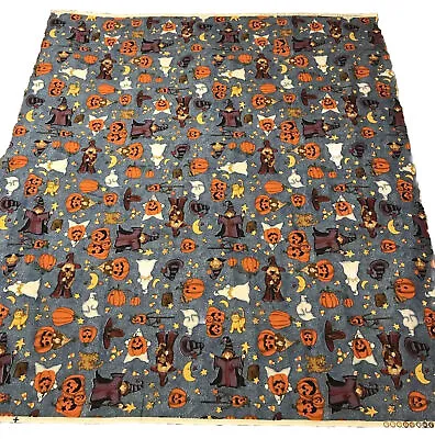 $10 • Buy Cranston Print Works VIP Fabrics 1 Yd Vintage 41x44  Ghosts Witches Cats Pumpkin