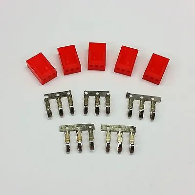 Pk Of 5 - Female 3 Pin Fan Power Connector - Red Inc Pins • £2.99