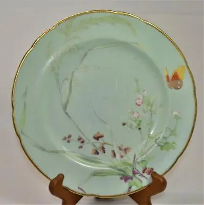 £138.41 • Buy Antq 1892 MINTON Impressed Mark Green Aesthetic Movement Butterfly #5303 Plate