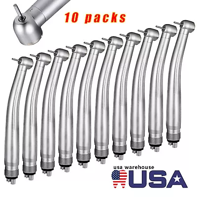 10pcs NSK Style Dental High Speed Handpiece Push Button 4 Hole Metal Air Turbine • $107.99