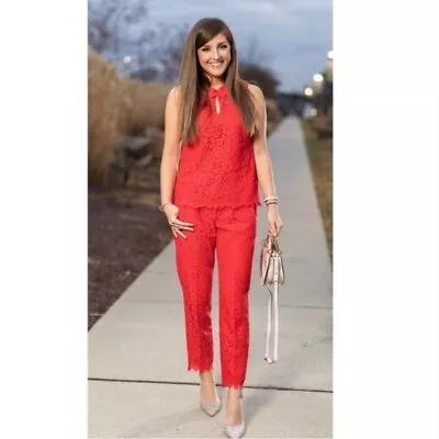 J. Crew Red Lace Pull-On Pants • $19.25