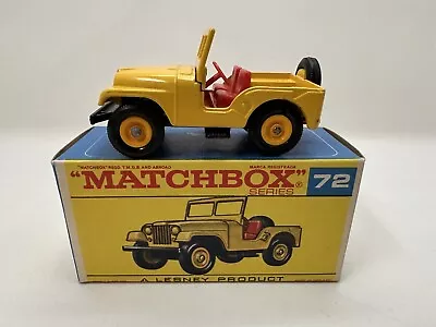 Matchbox Lesney Vintage Standard Jeep Yellow No. #72 W/ Original Box Excellent • $76