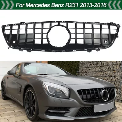 For Mercedes Benz R231 SL500 SL550 2013-2016 GT Front Bumper Grille Gloss Black • $168.99