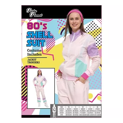 PINK SHELL SUIT WOMEN COSTUME PARTY 80's 90's Height Of Fasion Tracksuit Retro • $28.99