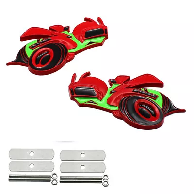 $19.95 • Buy 1 Pair Red Green Emblem Car Scat Pack Super Bee Front Grille Badge
