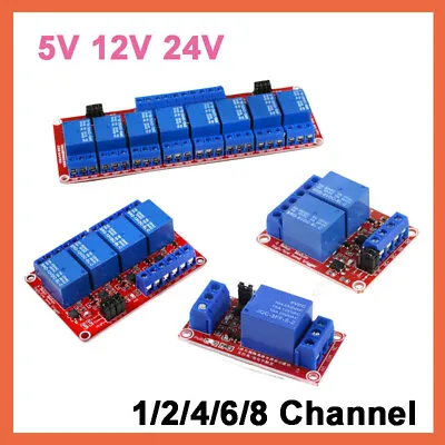 5V 12V 24V 1-2-4-6-8 Channel Relay High Level Low Level Optocoupler Module PI • $44.39