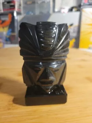 Black Onyx Obsidian Carved Statue Aztec Mayan Stone Figure 3  • $30