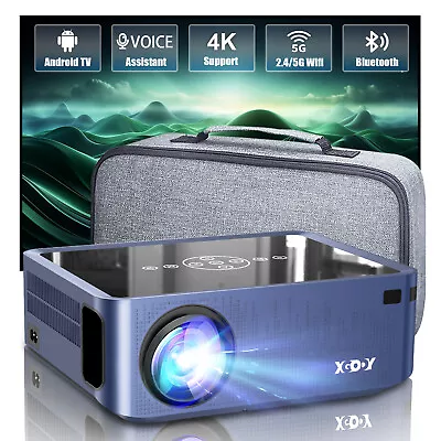 4K Projector 12000 Lumen 1080P 3D LED Mini WiFi +BT Video Home Theater Cinema • £153.99