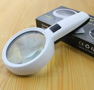New 3 Led Handheld Reading Magnifying Glass 20X HD Real Glass Magnifier • $14.29