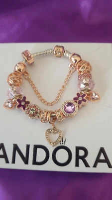 $76.71 • Buy Genuine Pandora Bracelet + Rose Gold Clasp &Rose Gold Charms 17 Cm +Pandora Box