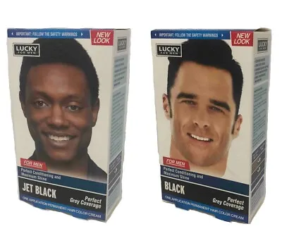 Lucky For Men Hair Color Black Jet Black Dark Brown Hair Dye Coloring • $6.99