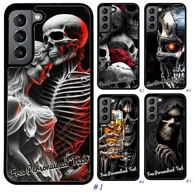 Personalised Text Phone Case For Samsung S23/22/21/20/10/9/8/7/6/5 Series Skull • $9.67