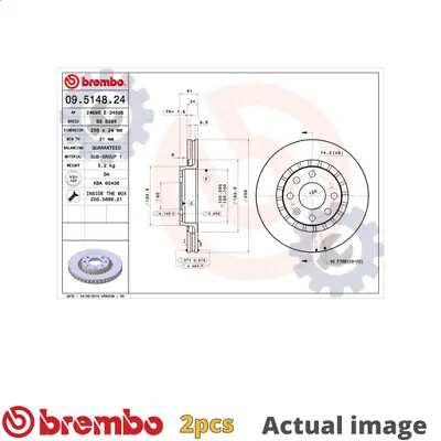 2x New Brake Disc For Vauxhall Opel Zaz Chevrolet Cavalier Mk Iii Saloon J89 • £110.84