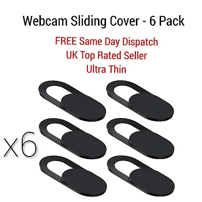 Webcam Cover Ultra Thin 6 Pack Camera Privacy Security Sticker Slider Laptop New • £3.99