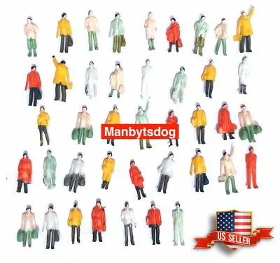 100pc 1:87 Building Layout Model People Train HO Scale Painted Figures US Seller • $7.99