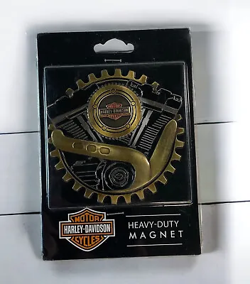 Harley Davidson Motorcycles Heavy Duty Gear Engine Bronze Metal Magnet 3” • $15.97