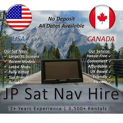 USA Sat Nav Rental Hire. GPS. Canada. Latest Maps. Free Postage. Up To 21 Day • £27.79